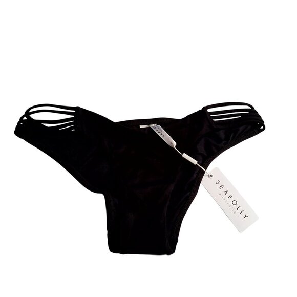 Seafolly Womens Black Bikini Side strap detailing Size 12 Nylon & Elastane - Picture 3 of 7